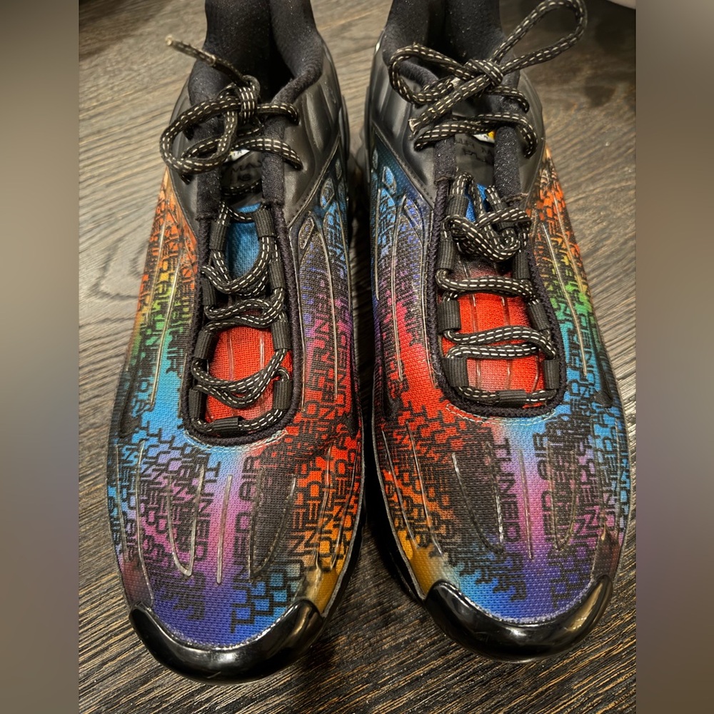 NIKE AIR MAX PLUS 3 PRM RAINBOW GRADIENT RUNNING SHOES BLACK men’s size 12 - Picture 4 of 8